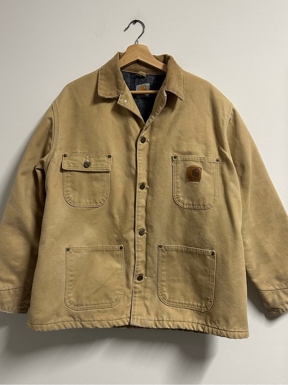 Carhartt Detroit Canvas Chore Coat Jacket
Tan Workwear Blanket Lined Large